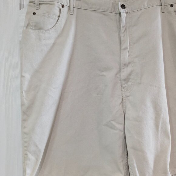 Duke Men's Relaxed Fit Jean Shorts Size 48 Light Beige NWT, 100% Cotton, Elastic - Picture 4 of 13